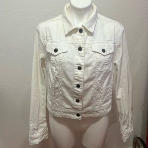 JCP White Jean Jacket Sz L